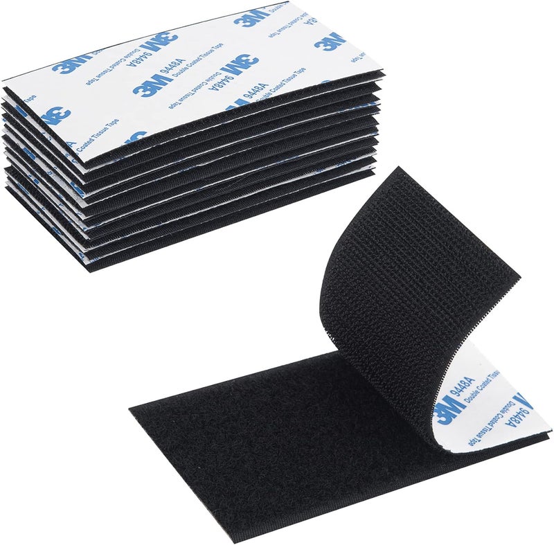 Hasaky Hook and Loop Tape 2in x 4in 10 Pairs, Slef Adhesive Interlocking Strip, Mounting Tape Heavy Duty Adhesion, Picture Hanging Strips Fastener, Double Sided Carpet & Rug Fixation - Image 1